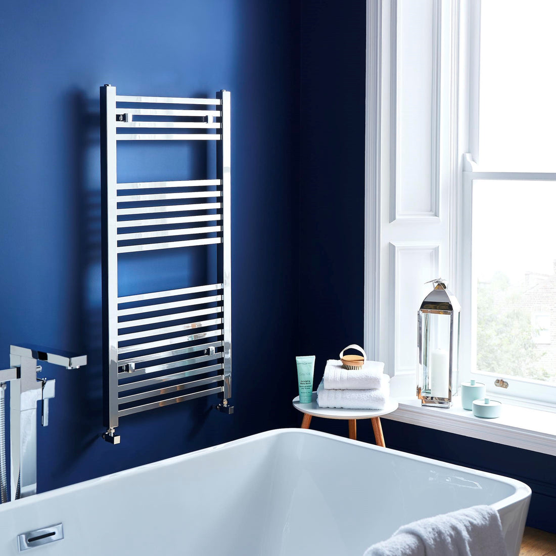 Square Tube Chrome Towel Radiator Various Sizes