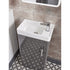 Tavistock 450mm Cloakroom Unit & Basin - Various Colours against stoned wall under a white mirror