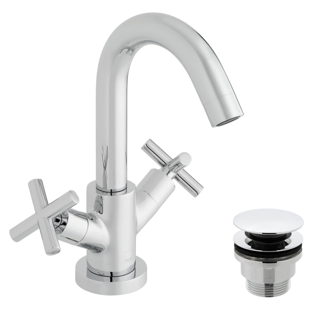Vado Elements Mono Basin Mixer Deck Mounted with Universal Waste