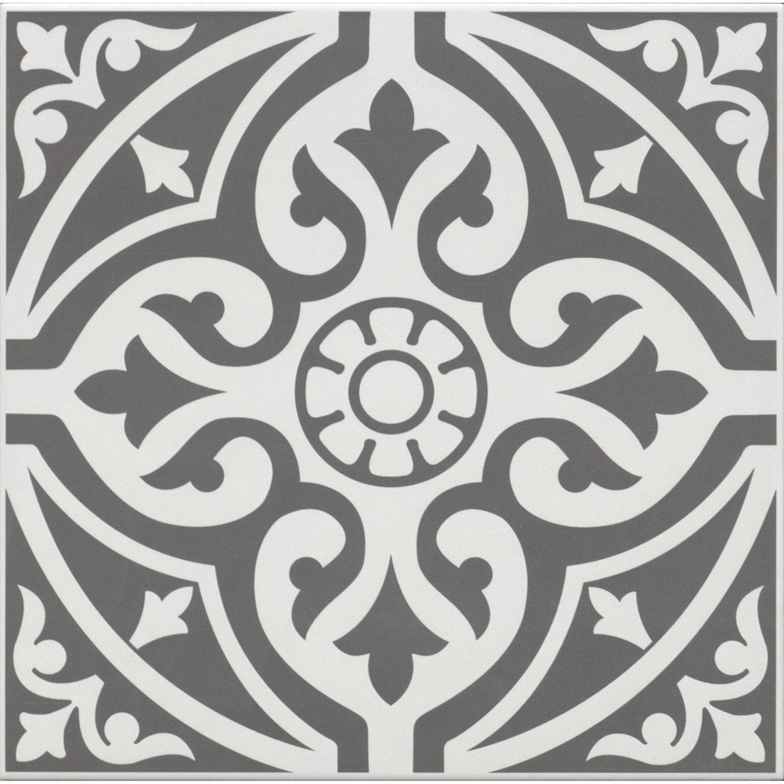 Edward Black Floor Tile - 33 x 33cm