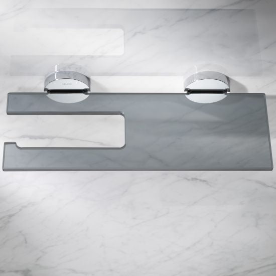 Keuco Edition 90 Toilet Paper Holder with Smoked Glass-Shelf