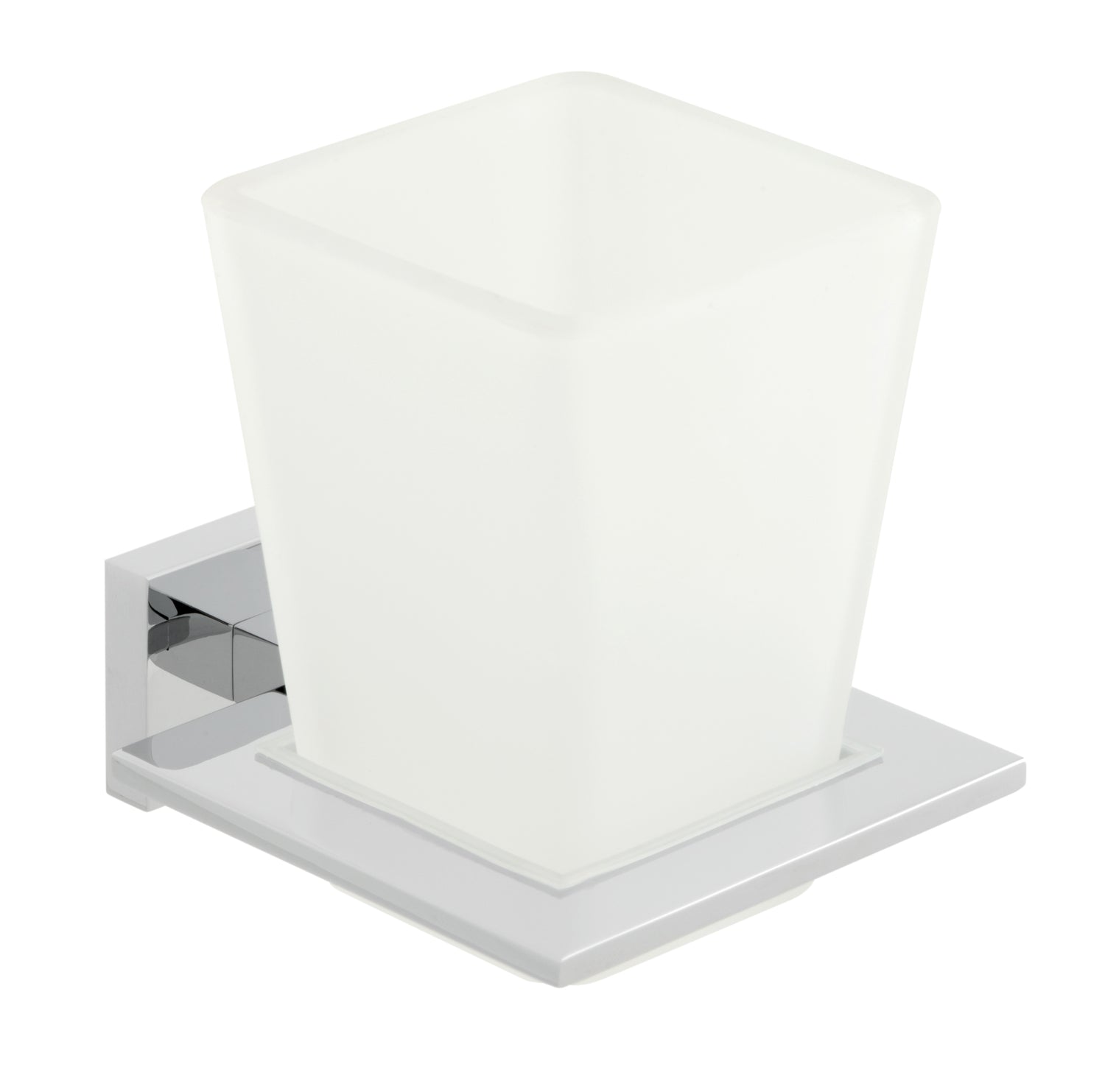 Vado Level Frosted Glass Tumbler and Holder Wall Mounted