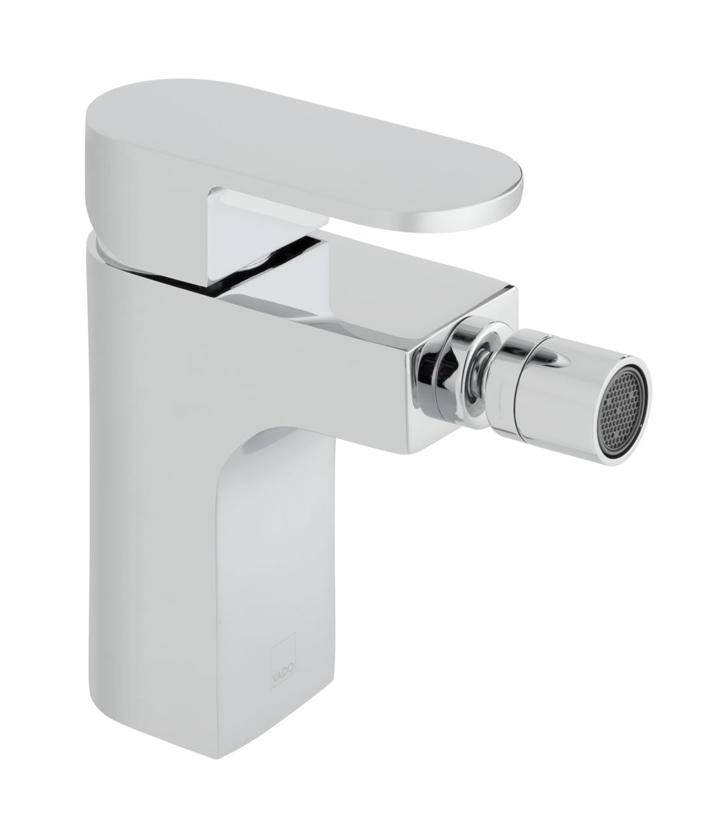Vado Life Mono Bidet Mixer Smooth Bodied Single Lever Deck Mounted without Pop-Up Waste