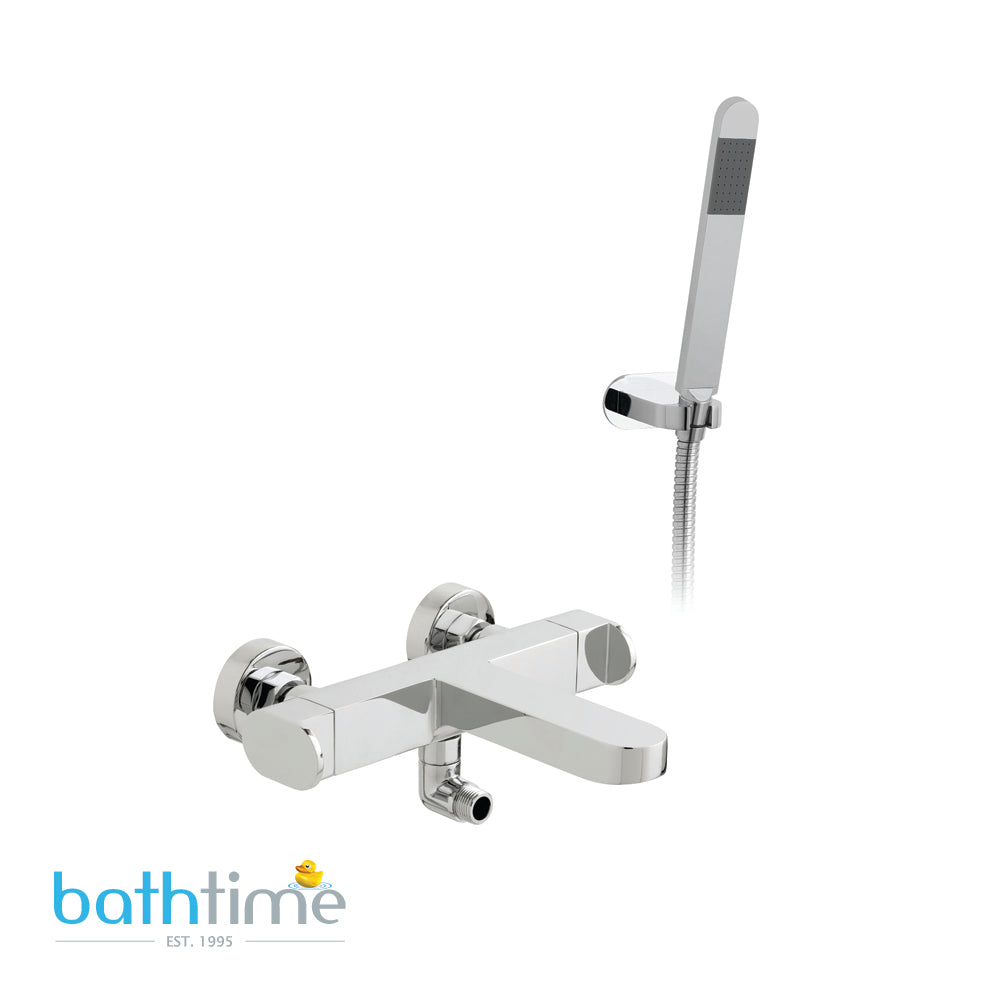 Vado Life Thermostatic Bath Wall Mounted Bath Shower Mixer with Shower Kit