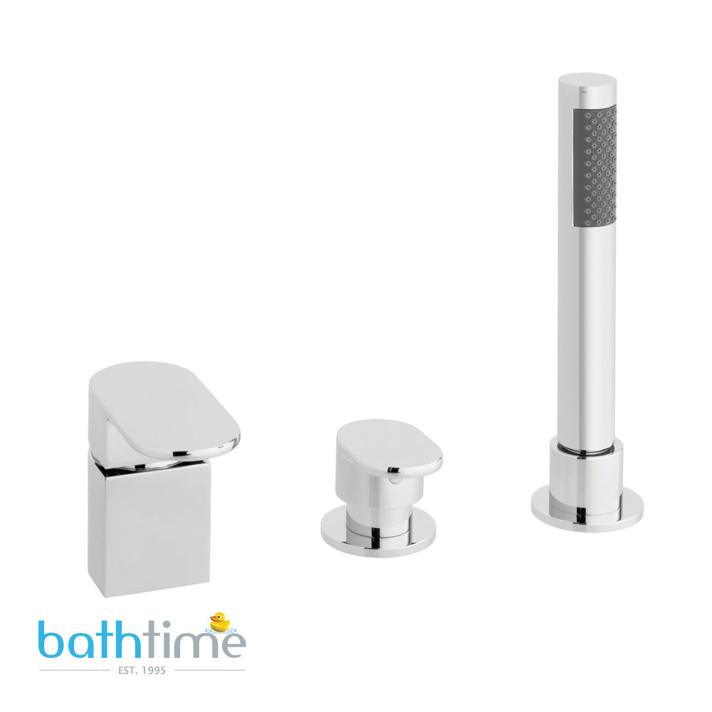 Vado Life 3 Hole Bath Shower Mixer Single Lever Deck Mounted without Spout for use with Bath Filler Waste