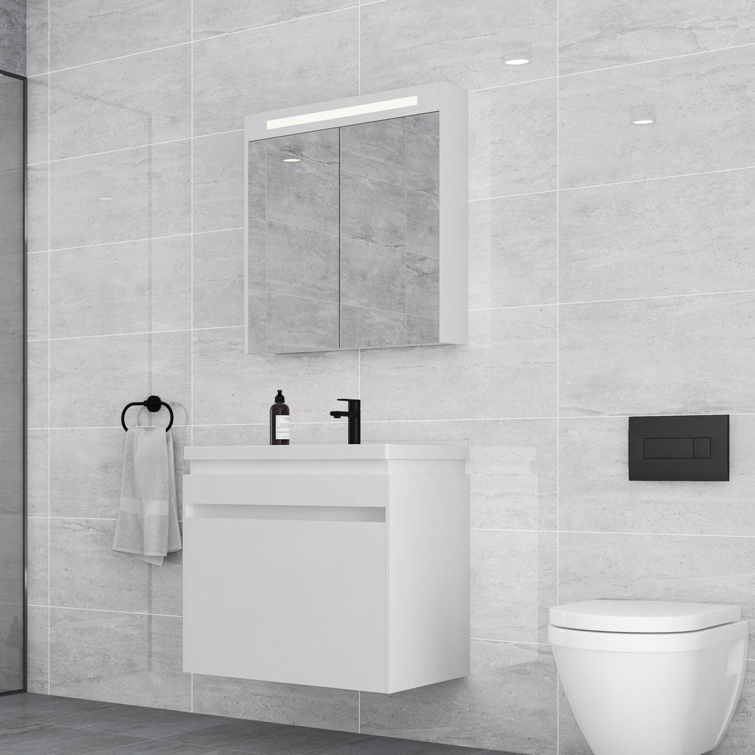 Santino Light Grey Ceramic Wall Tile - 30 x 60cm