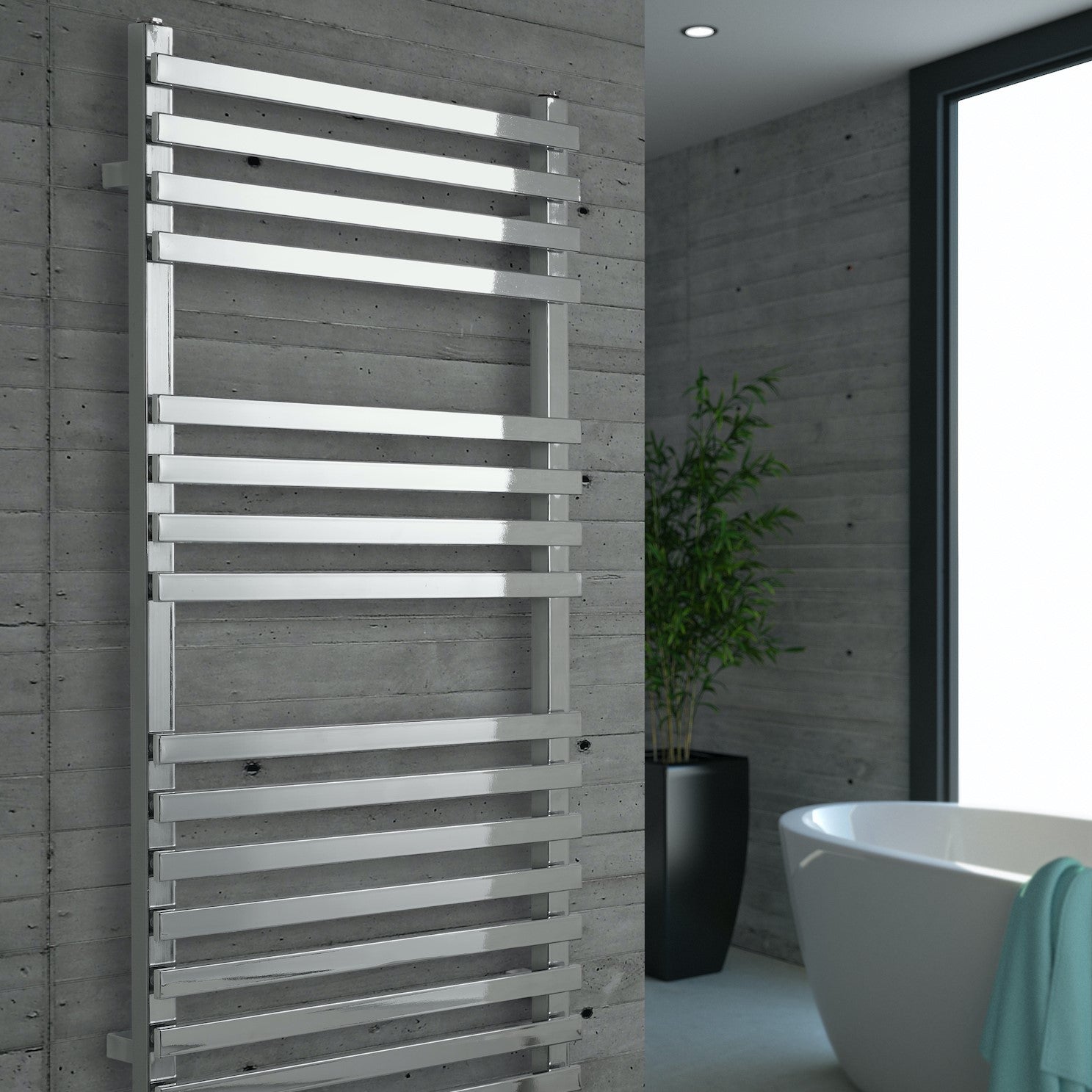 Square Towel Radiator Moul Square Chrome Towel Radiator - Various Sizes – Bathtime UK