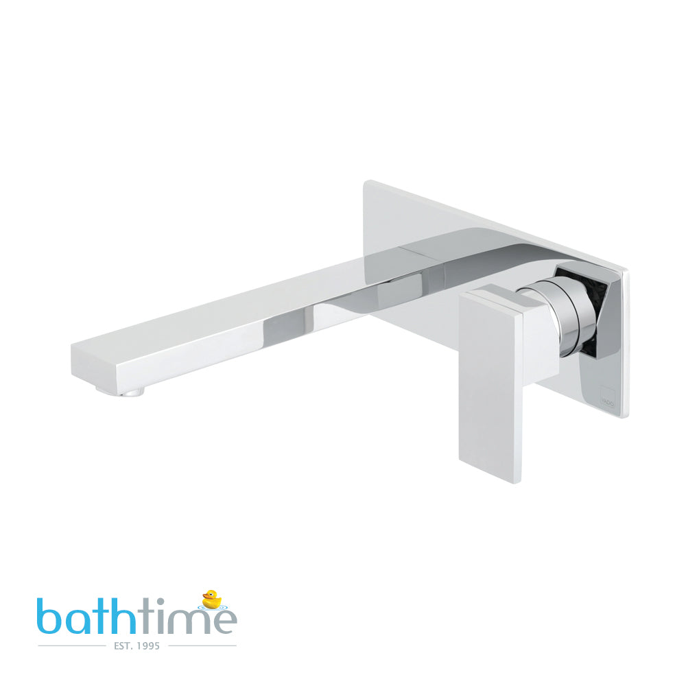 Vado Notion 2 Hole Basin Mixer with 220mm Spout Single Lever Wall Mounted with Rectangular Back Plate