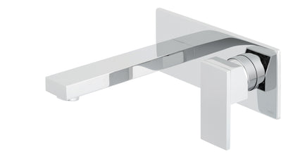 Vado Notion 2 Hole Basin Mixer Single Lever Wall Mounted with Rectangular Back Plate