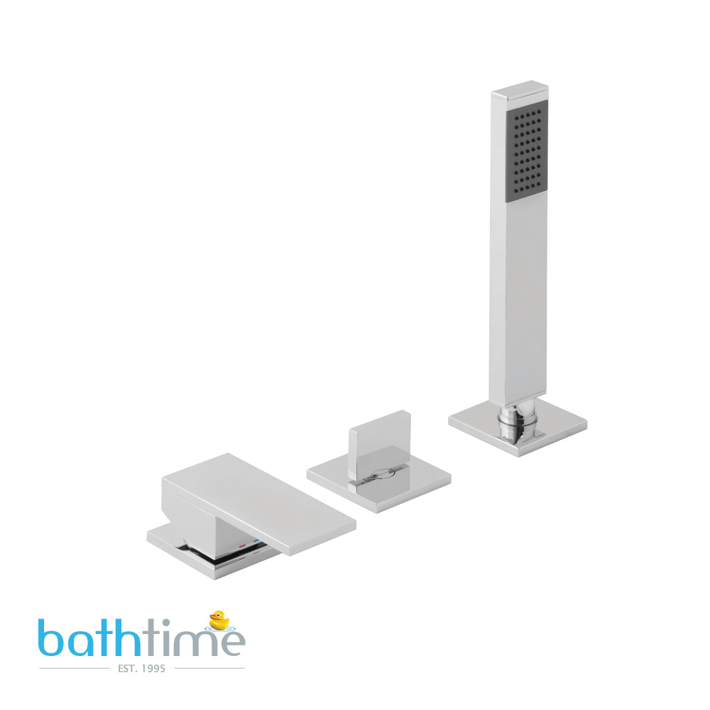 Vado Notion 3 Hole Bath Shower Mixer Single Lever Deck Mounted without Spout for use with Bath Filler Waste and Overflow