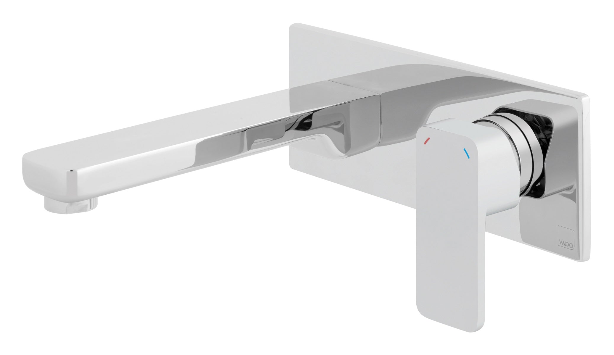 Vado Phase 2 Hole Basin Mixer Single Lever Wall Mounted with Rectangular Back Plate