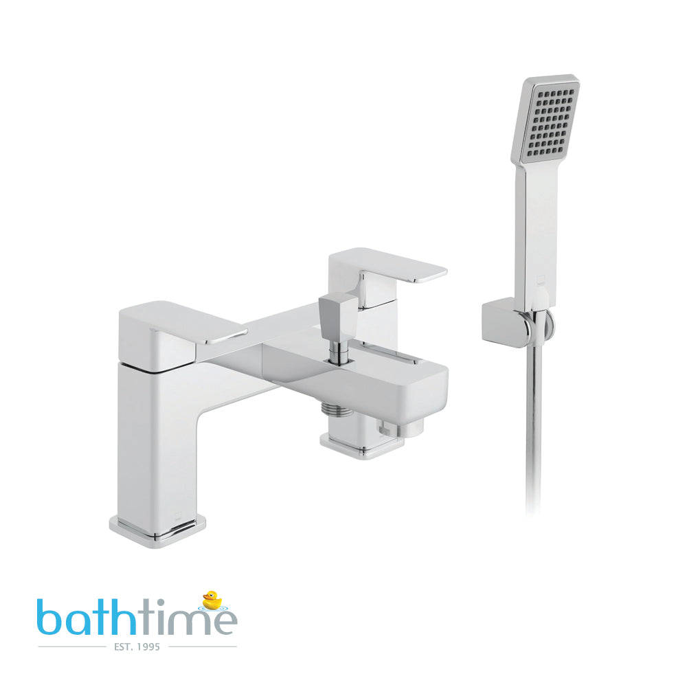 Vado Phase 2 Hole Bath Shower Mixer Single Lever Deck Mounted with Shower Kit
