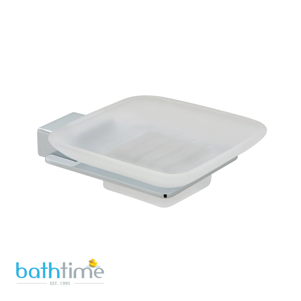 Vado Phase Frosted Glass Soap Dish and Holder Wall Mounted