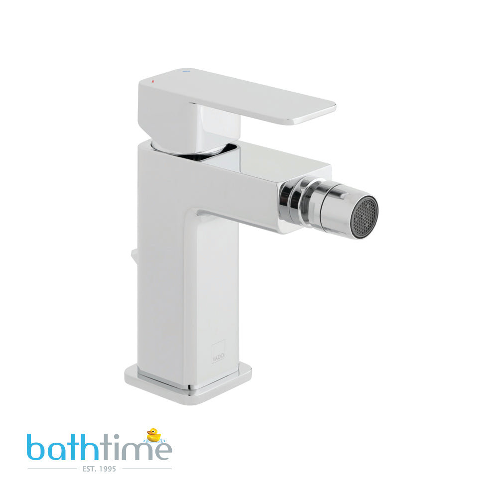 Vado Phase Mono Bidet Mixer Single Lever Deck Mounted with Pop-Up Waste