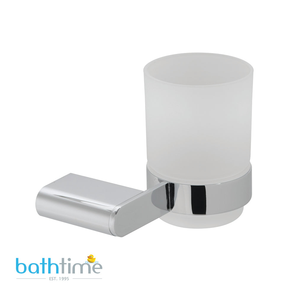 Vado Photon Frosted Glass Tumbler and Holder Wall Mounted