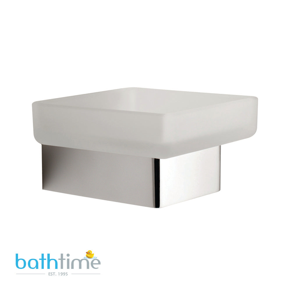 Vado Shama Frosted Glass Soap Dish and Holder Wall Mounted