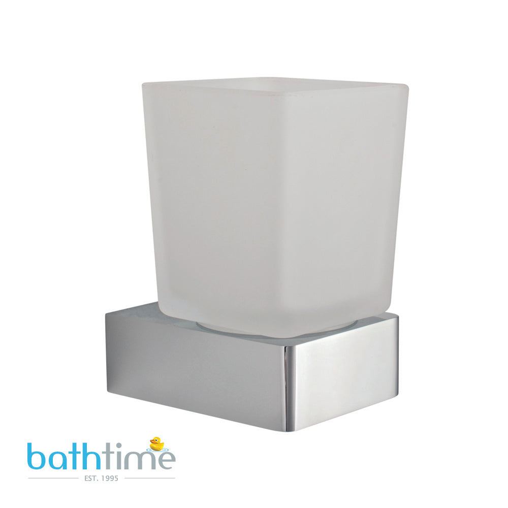 Vado Shama Frosted Glass Tumbler and Holder Wall Mounted