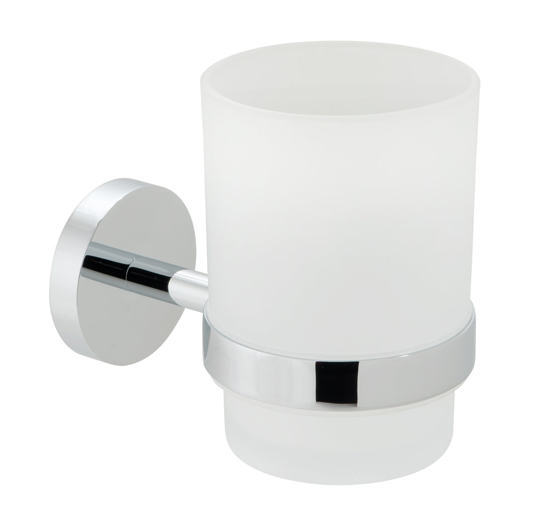 Vado Spa Frosted Glass Tumbler and Holder Wall Mounted