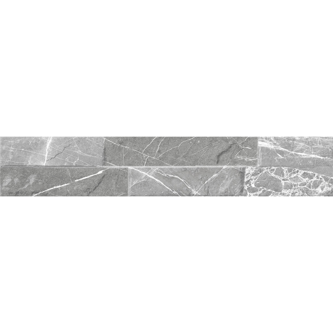 Chariot Marble Storm Grey Décor Wall Tile - 8 x 44.25cm