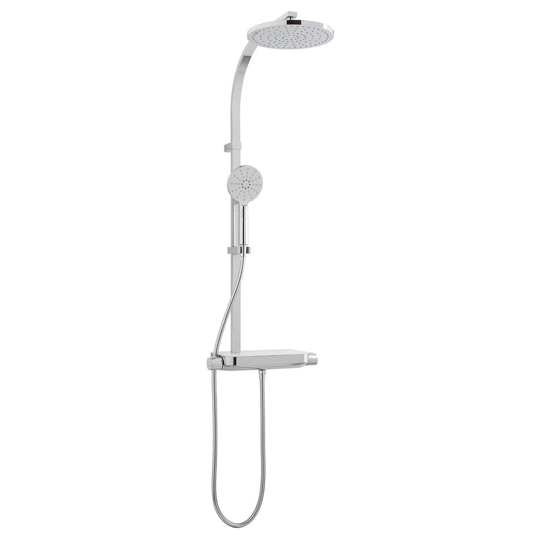 Vado Strata showering column with thermostatic shower shelf valve