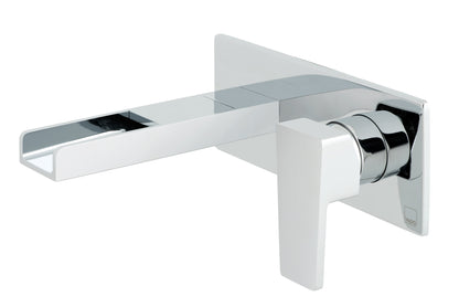 Vado Synergie 2 Hole Basin Mixer Single Lever Wall Mounted with Waterfall Spout