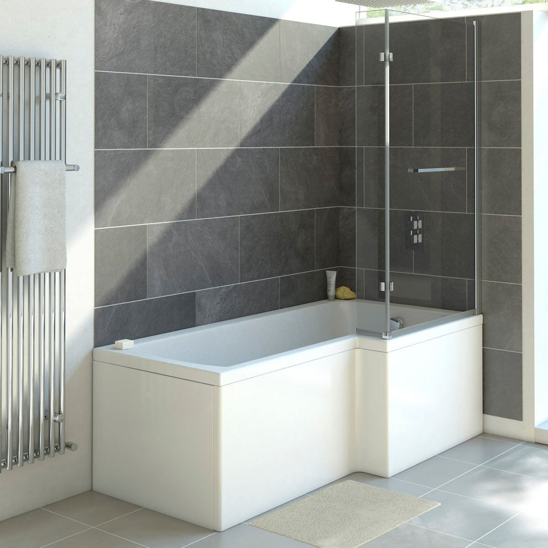 Santana L-Shaped Shower Bath - Right Hand (1700 x 850 x 700)
