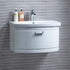 Tavistock Tempo 650mm Wall Mounted Unit & Basin - Various Colours close up against a stone design wall TE650WW