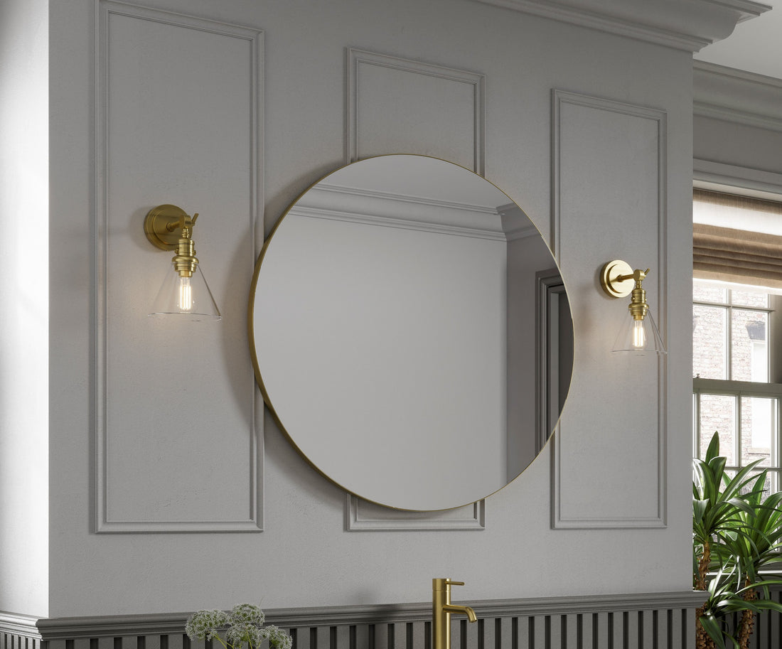 HIB Trim Round 80 Mirror - Brushed Brass