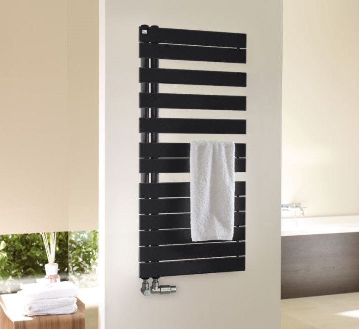 Zehnder Roda Spa Asymmetrical Volcanic Towel Radiator - Right Hand