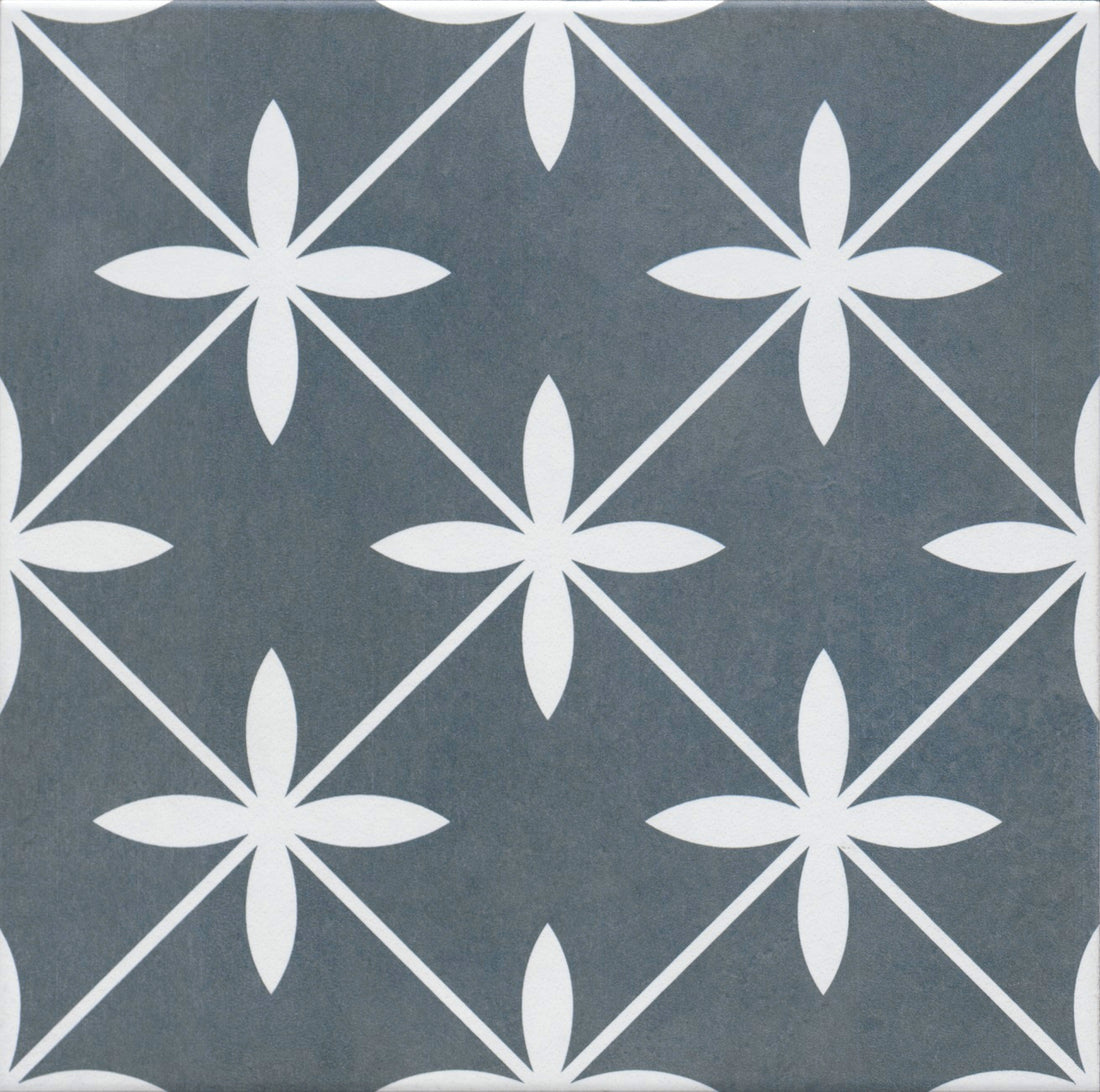 Star Pattern W Y Grey Floor Tile - 33 x 33cm