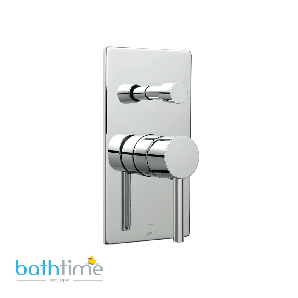Vado Zoo 2 Outlet Single Lever Concealed Manual Valve with Diverter Rectangular Backplate