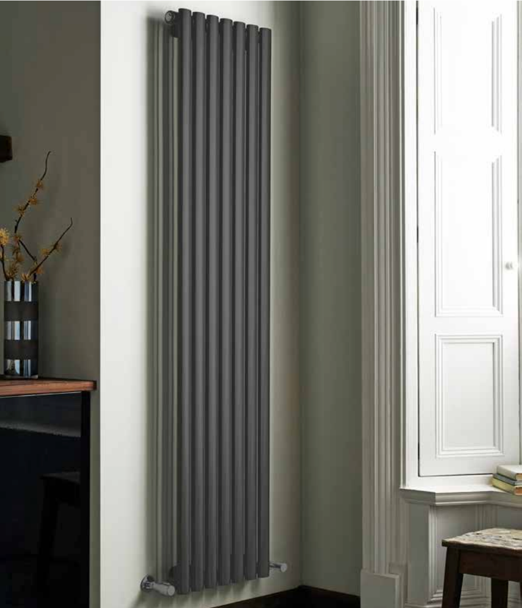 Cincinatti Anthracite Vertical Towel Radiator (Double Layer) - Various Sizes