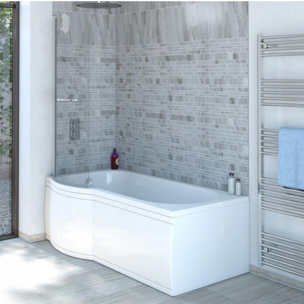 Connesi P-Shaped Shower Bath - Left Hand (1500 x 800 x 700)